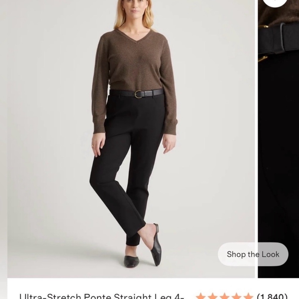 NWT Quince Ultra-Stretch Ponte Straight-Leg Pant (L)